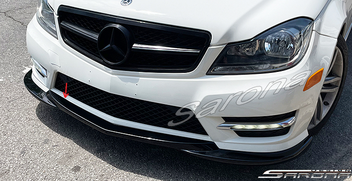 Custom Mercedes C Class  Sedan Front Lip/Splitter (2012 - 2014) - $290.00 (Part #MB-067-FA)